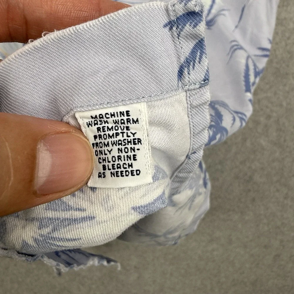 Vintage Polo Ralph Lauren Shirt Mens Medium Blue Floral Clayton Loop Collar Camp